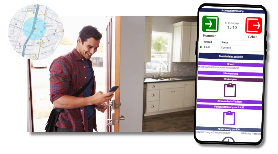 Mobile Zeiterfassung mit GPS für Handwerker
