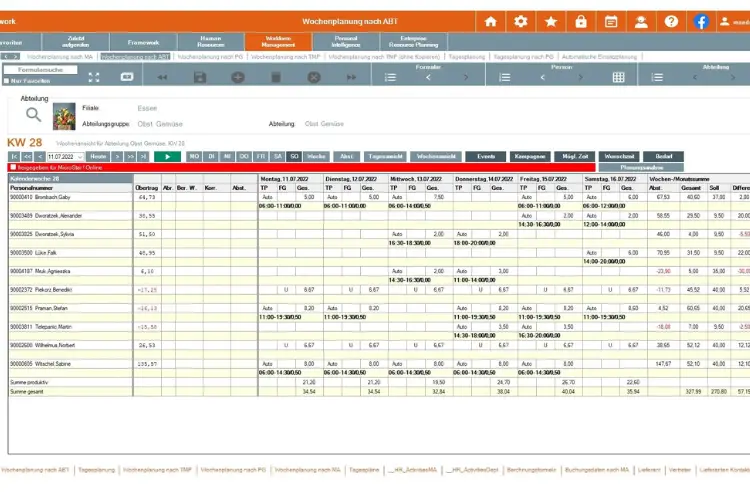 Automatische Schichtplanung für Gartenfachmärkte zur optimierten Personalplanung.