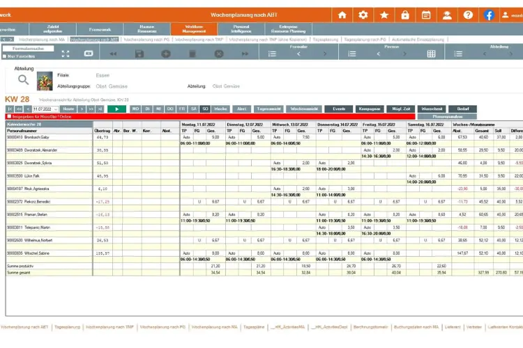 Automatische Schichtplanung für Sportgeschäfte.