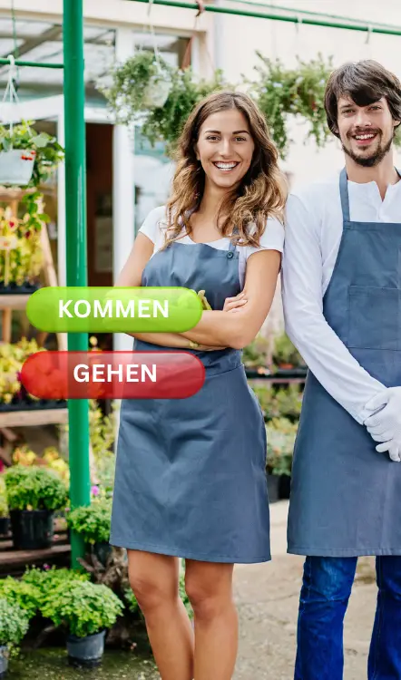 Darstellung der Vorteile der Zeiterfassung für Gartenfachmärkte und Gartencenter.